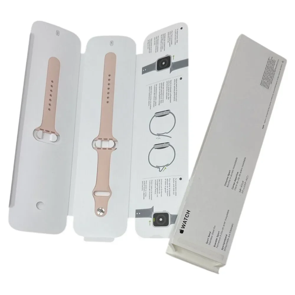 Apple Watch Sport Band Pink Sand 40MM Watch SE 40mm Silicone S/M and M/L